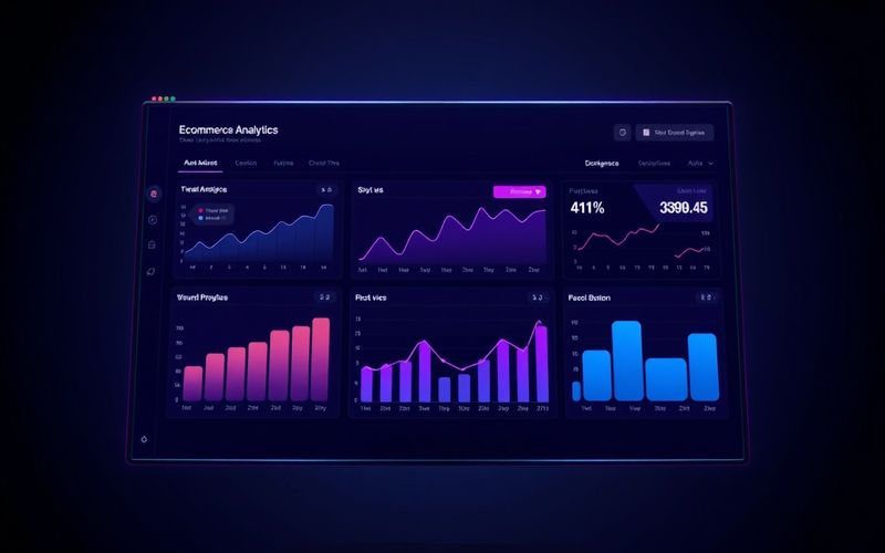 Modern e-commerce dashboard with growth charts
