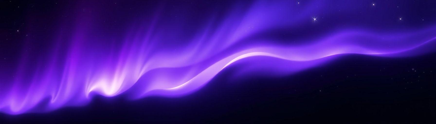 Dramatic cosmic aurora with violet light streaks